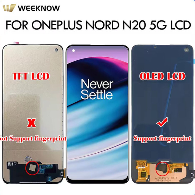 High Quality WEEKNOW 6.6" OLED TFT LCD Display Touch Screen Digitizer Assembly for OnePlus Nord N20 5G GN2200 CPH2459 1 Year