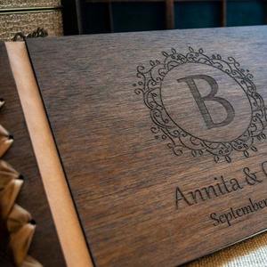 Livre de messages de mariage en bois Souvenir de connexion pour les mariages et anniversaires <span class=keywords><strong>Album</strong></span> photo avec commentaires d'invité Cadeau d'anniversaire - Product Image 3