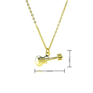 Nouveau acier inoxydable véritable plaqué or G Clef Note collier musique breloque bijoux pour femmes filles musique symbole pendentif collier - Product Image 5
