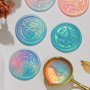 Perles de cire à cacheter de couleur unie <span class=keywords><strong>ou</strong></span> <span class=keywords><strong>mixte</strong></span>, 150 pièces, forme tournesol irisée effet aurore, pour sceau de cire - Product Image 4