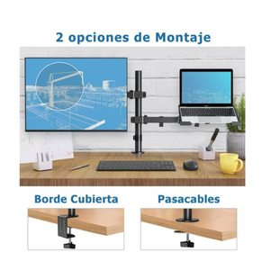 Nuovo Supporto Flessibile Regolabile in Acciaio <span class=keywords><strong>per</strong></span> <span class=keywords><strong>Monitor</strong></span>, Braccio <span class=keywords><strong>Doppio</strong></span> da Parete <span class=keywords><strong>per</strong></span> <span class=keywords><strong>Monitor</strong></span> LCD, Nero, 8kg, 32'' - Product Image 6