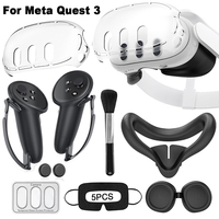 7-1 VR Accessoires PC Hard Shell Silicone Cover Set pour Meta Quest 3 PC Headset Case Soft Silicone Face Mask Controller Covers 3