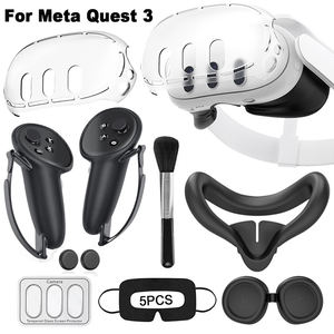 7-1 <span class=keywords><strong>VR</strong></span> Accessoires <span class=keywords><strong>PC</strong></span> Hard Shell Silicone Cover Set pour Meta Quest 3 <span class=keywords><strong>PC</strong></span> Headset Case Soft Silicone Face Mask Controller Covers 3 - Product Image 4