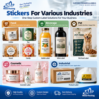 Custom Logo Printed Labels for Packaging Bags Jars Bottles Food Cosmetic Sticker Roll Wholesale Supplier