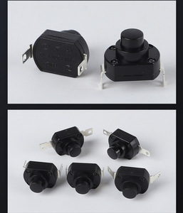 Круглый кнопочный выключатель с защелкивающимся переключателем для фонарика PBS-11A самоблокирующийся пластиковый 2-контактный 12 мм черный Ip67 250 В PBS - Product Image 3