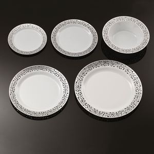 Elegante Juego <span class=keywords><strong>de</strong></span> Vajilla Desechable <span class=keywords><strong>de</strong></span> <span class=keywords><strong>Plástico</strong></span> <span class=keywords><strong>Duro</strong></span> Compostable y Libre <span class=keywords><strong>de</strong></span> BPA, Color Oro Rosa, para Fiestas <span class=keywords><strong>de</strong></span> Cumpleaños y Bodas - Product Image 5