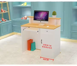Comptoir de caisse minimaliste moderne en MDF pour petit magasin, salon de beauté, réception d'entreprise, hôtel, école et hôpital - Product Image 5