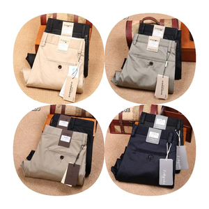 Pantaloni Chino Classici da Uomo, Vestibilità Dritta, Casual Business, Morbidi Pantaloni <span class=keywords><strong>Kaki</strong></span> da Lavoro - Product Image 4