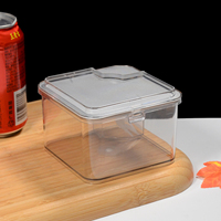 Caja Transparente para Snacks de PET con Tenedor, 450 ml, 15 oz, Tapa Abatible con Cierre, Apta para Alimentos, Contenedor de Almacenamiento para Frutos Secos y Dulces, Organizador de Cocina