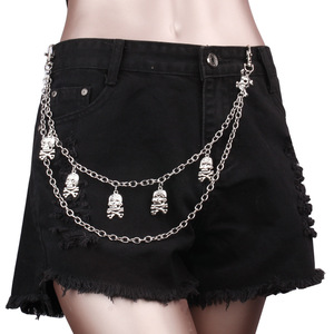 Double Skull <b>Trouser</b> <b>Chain</b> Zinc Alloy Hip Hop Waist <b>Chain</b> Halloween Punk Metal Decorative Pants <b>Chain</b> Multi Layered - Product Image 2