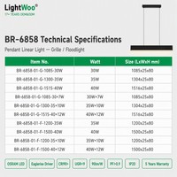 Projecteur linéaire LED commercial UGR9 anti-éblouissement 3 CCT, orientable haut/bas, dimmable, pour entrepôt, usine, salle d'exposition, style moderne minimaliste résidentiel