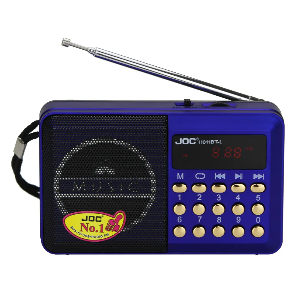 عالية الجودة Usb قابل لإعادة الشحن TF المحمولة Fm راديو رقمي مكبر الصوت اللاسلكي سماعة جاك راديو Joc H011BT-L