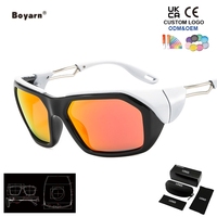 Lunettes de soleil de sport de haute qualité Boyarn pour hommes, avec logo personnalisé, protection UV400, vente en gros