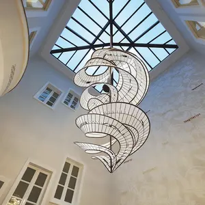 新设计装饰项目酒店大厅城堡大堂展灯商业中心楼梯高吊顶吊灯