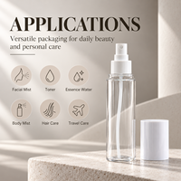Flacon pulvérisateur en plastique PET personnalisé, fantaisie, 80 ml, 100 ml, 120 ml, 150 ml, pour désinfectant pour les mains, cosmétiques, brume fine