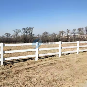 高品质镀锌防紫外线<span class=keywords><strong>2</strong></span>/3/4轨PVC乙烯基农场围栏马场板3D建模环保银色 - Product Image 5