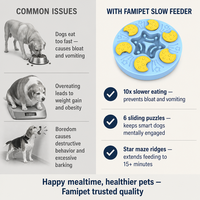 Jouet interactif pour chien, Famipet, distributeur de friandises, plateau d'alimentation interactif avec 6 curseurs en forme de lune, labyrinthe étoilé