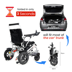 Fauteuil roulant électrique KSM-601 léger avec télécommande et sac de courses, fauteuil roulant pliable, fauteuil roulant électrique portable pas cher - Product Image 3
