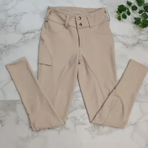 Hot Selling Great Quality Zipper Button Closed Sticky Silicone Seat Riding Breeches Belt Holder Beige Stretchy Horse Breeches