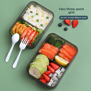 Large Capacity Portable Microwave-Safe Lunch Bento Box Plastic Divided Storage for Students Office Workers Sealable Rectangular - Product Image 2