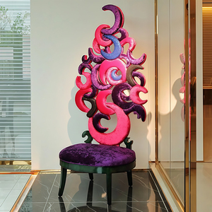Italian Luxury Flannel High Back Moon <strong>Chair</strong> for Living Room Single Leisure Hotel <strong>Club</strong> Reception Balcony Lazy Light-weight - Product Image 3