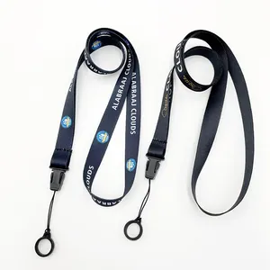 핫 세일 목 끈 펜 홀더 맞춤형 목걸이 실리콘 lanyards 13mm 직경 실리콘 링 끈