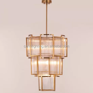2025 stile speciale 3 strati lampada a sospensione rotonda in oro moderno lampadario a forma di Home Hotel per la hall lungo lampadario di cristallo - Product Image 1