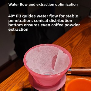 ที่กรองกาแฟแบบ Pour Over ขนาด 2-4 ถ้วย ทำจากพลาสติกปลอดภัย ใช้สำหรับชงกาแฟแบบช้าๆ เหมาะสำหรับร้านกาแฟ การเดินทาง และใช้ในบ้าน - Product Image 4