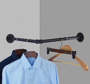 Porte-vêtements industriel pour tuyaux Porte-vêtements mural en fer à <span class=keywords><strong>angle</strong></span> droit avec vis Présentoir de stockage à domicile pour bricolage - Product Image 2