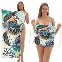 Serviette de plage surdimensionnée en microfibre, pliable comme un sac à dos, serviette de bain pour hommes et femmes, sans sable, séchage rapide