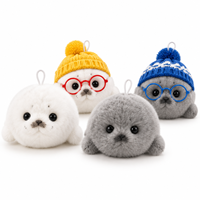 Porte-clés en peluche phoque moelleux, jouet animal marin mignon, poupée phoque souple en peluche, breloque de sac à dos pour enfants et filles, cadeau