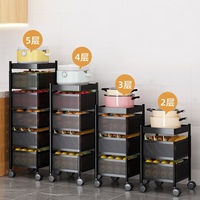 Support de rangement Rangement domestique Support rotatif carré 5 couches Chariot de rangement de légumes de cuisine Chariot à peinture utilitaire en acier au carbone