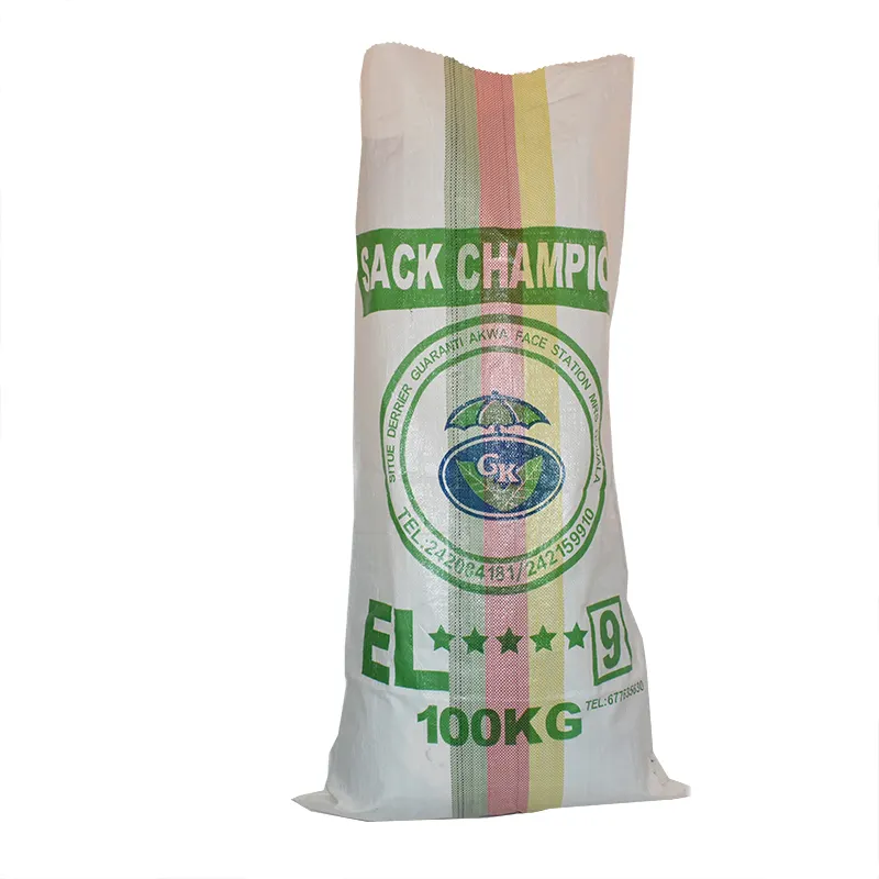 China Wholesale 50kg 50lb 100kg Saco Poly Plastic PP Woven Sacks New Empty Rice Bag