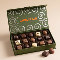 Stratification mate 9/12/15 pièces chocolat bonbons cadeau dur rigide pliant à la main boîtes d'emballage avec insert