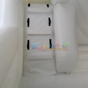 Commercial grade outdoor <b>inflatable</b> wedding <b>bouncer</b> modern white bounce house combo with slide - Product Image 5