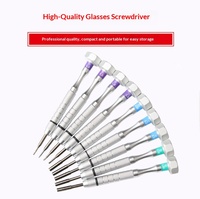 Kit de réparation de lunettes de qualité industrielle en acier inoxydable de petite taille avec accessoires, support et mini-outils de tournevis
