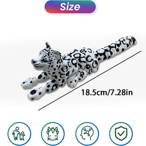 Animaux imprimés en 3D Léopard des neiges Créature Jouets imprimés en 3D flexibles pour le soulagement du stress et la décoration de bureau Cadeau unique - Product Image 2