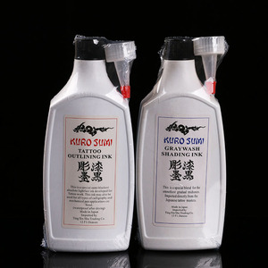 Encre de tatouage noire grande capacité 12oz 360ml, pigment gris pour l'outillage et le dégradé, pour artistes - Product Image 1