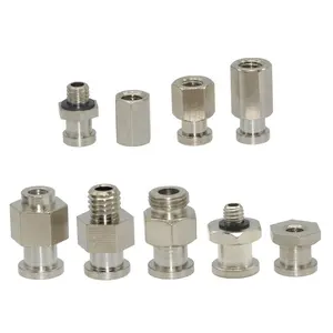High quality nickel plated pneumatic fitting M5 M6 G1/8 pneumatic fitting tube connector