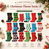 Chaussettes de Noël très vendues, chaussettes en coton jacquard haute densité 200N, chaussettes fantaisie pour les fêtes, cadeau d'hiver, chaussettes en gros