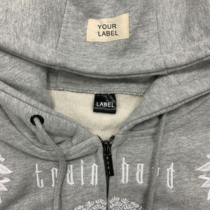 เสื้อฮู้ดมีซิปสำหรับผู้ชายผ้าฝ้าย100หนาทรงหลวมเปิดไหล่ให้ความอบอุ่นดีไซน์ใหม่ล่าสุดออกแบบได้ตามต้องการ - Product Image 6