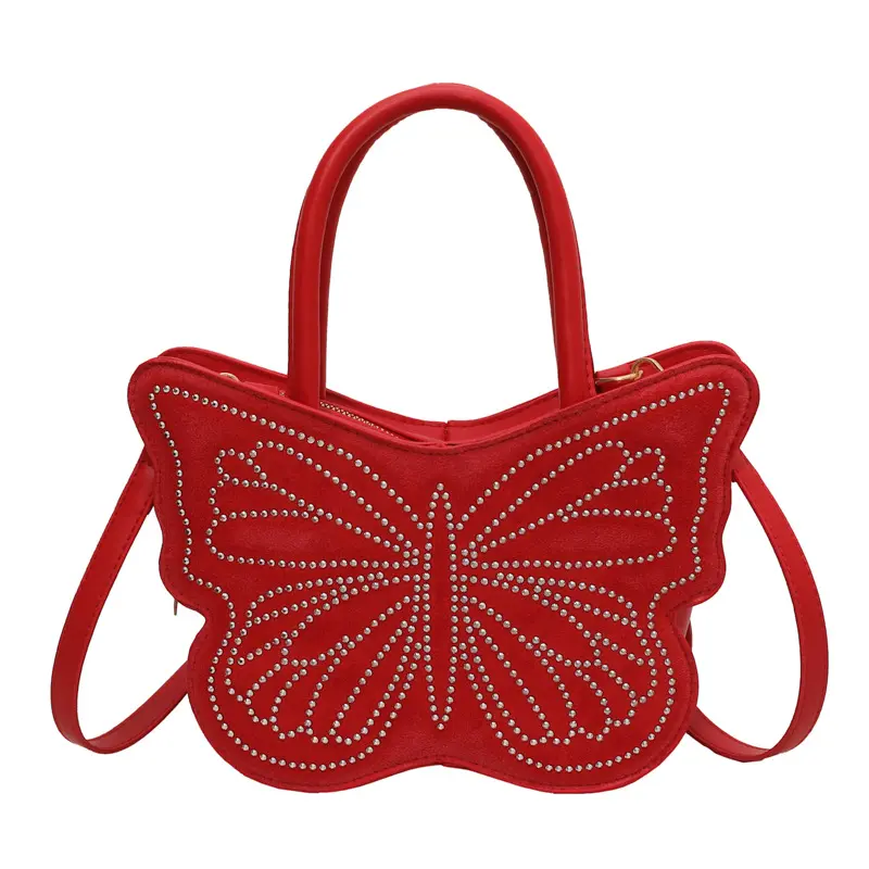 Forma personalizada mariposa ITA bolsa personalizada ITA bolsa transparente PVC lindo mensajero ITA bolsa para dama y niñas