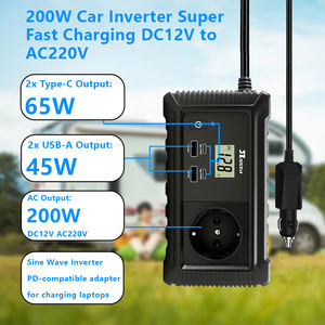 Convertisseur de <span class=keywords><strong>courant</strong></span> pour voiture 200W, onde sinusoïdale pure, 12V vers <span class=keywords><strong>220V</strong></span>, DC vers AC, vente en gros d'usine, personnalisé - Product Image 5