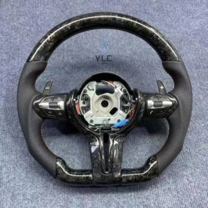 Volante Deportivo de Cuero Negro YLC M Performance Compatible con <span class=keywords><strong>BMW</strong></span> 320 <span class=keywords><strong>525</strong></span> F10 F20 F30 F15 F25 F07 F01 F82 M3 M4 M5 M6 - Product Image 1