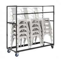 Chariot de transport de chaises empilables professionnel robuste pour événements et restaurants