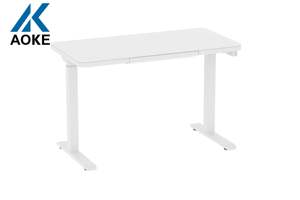 مكتب كهربائي مستطيل بمحرك مزدوج يستقر في الجلوس 3 مراحل قابل للتعديل كهربائي أبيض - Product Image 2