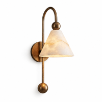 Applique murale LED dimmable en albâtre espagnol de luxe, finition dorée, sur mesure, OEM/ODM, vente directe usine, pour salon, entrée, décoration intérieure