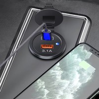 Chargeur USB C 3.1A à montage sur panneau, adaptateur de prise 15W pour voiture, camion, VTT