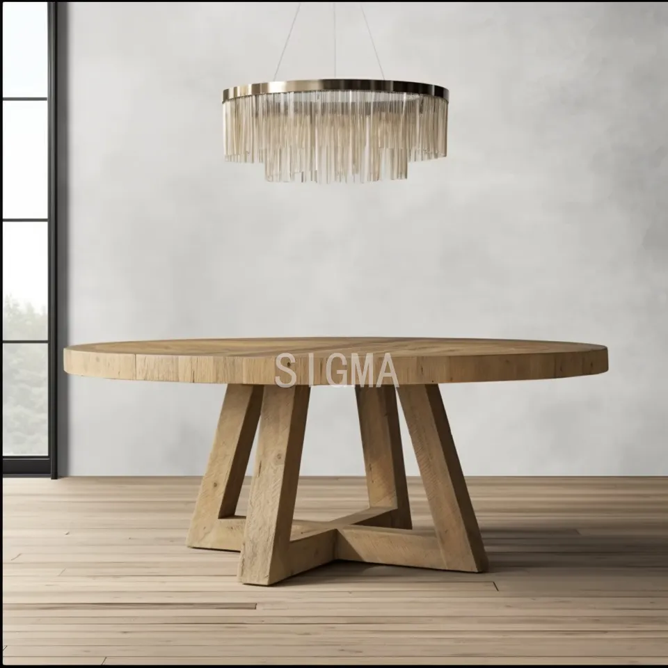 Wholesale Round Dining Table Luxury Wooden  Restaurant Furniture Popular Dining Room Table Sets