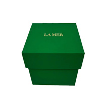 Boîte cadeau de luxe verte style LA MER, boîte en carton rigide haut de gamme pour cosmétiques, logo imprimé personnalisé disponible